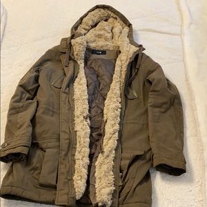 Green forever 21 women’s winter coat size L